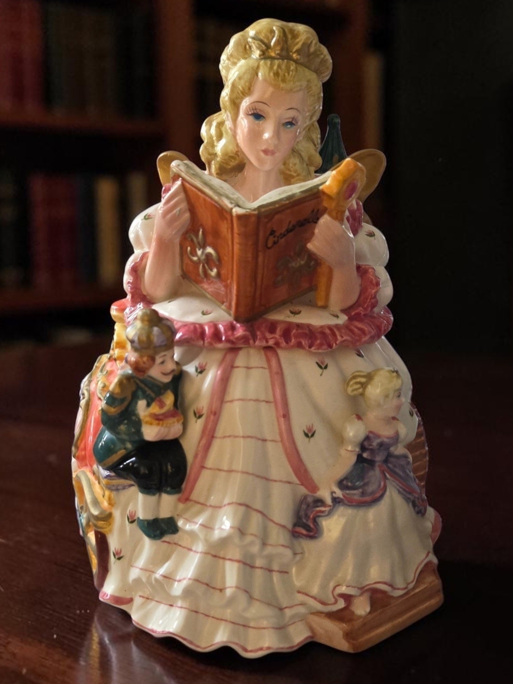 Fitz and Floyd Cinderella Cookie Jar Absolutely Gorgeous Godmother and Prince